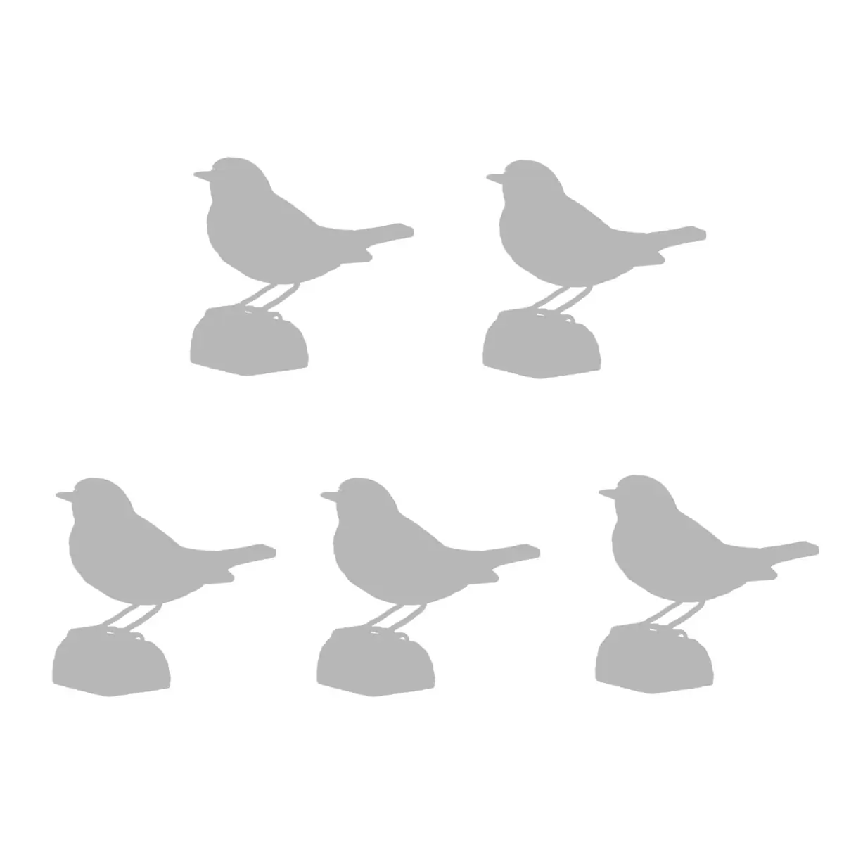 5 petits oiseaux en bois