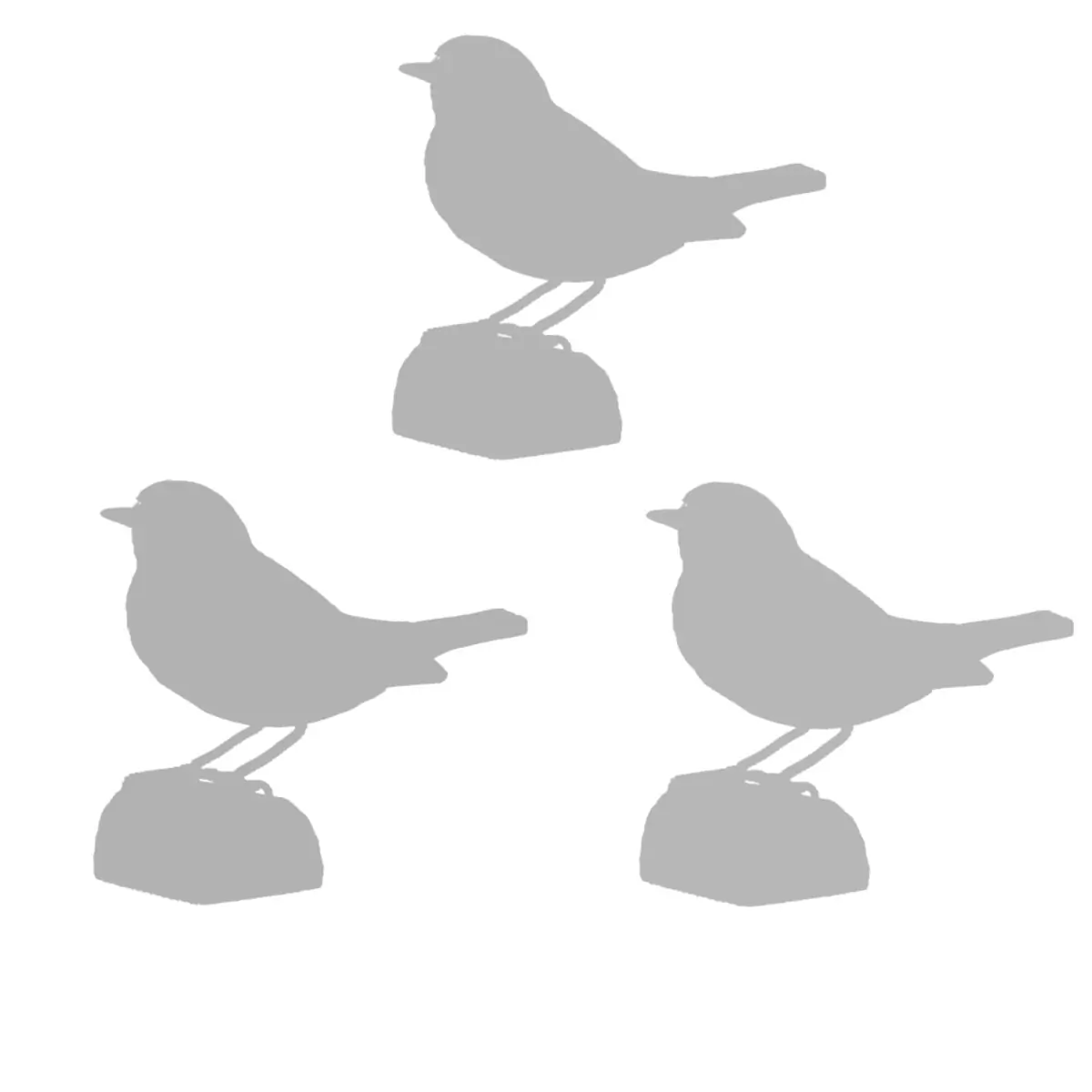3 petits oiseaux en bois